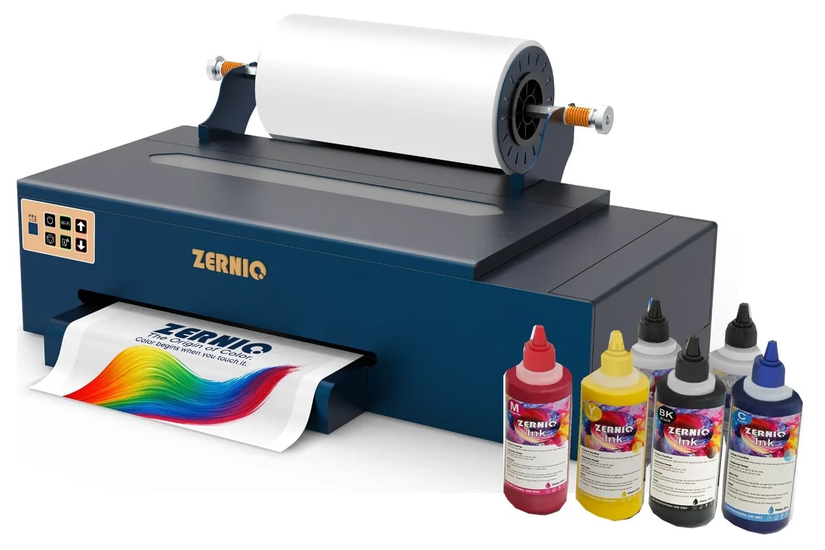 ZERNIQ A3 DTF printer included in the starter ink bundle